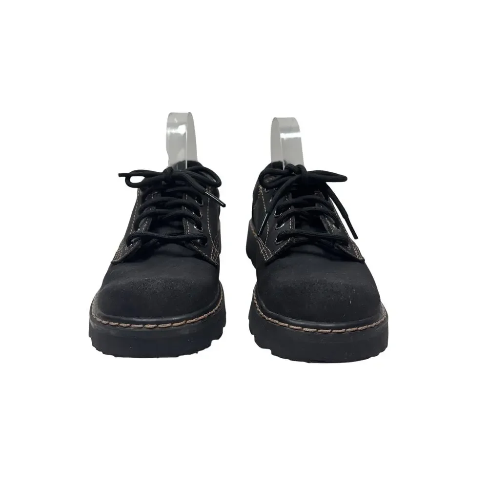 Skechers Parties - Mate Oxford Shoes Womens 8 Black Leather Lace Up Lug Sole Y2K